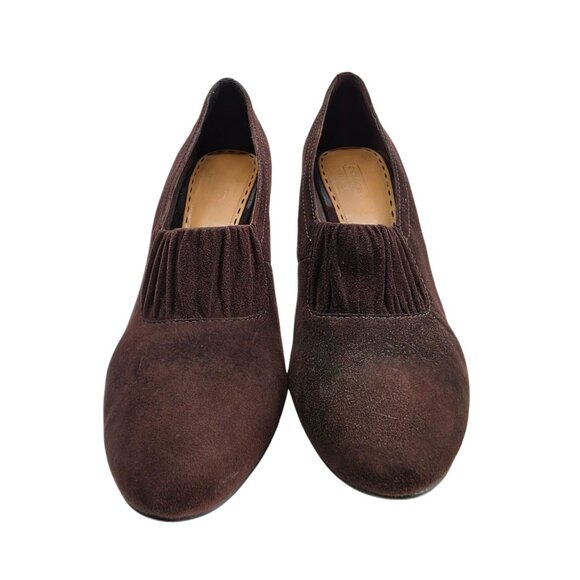 Coach Chocolate Brown Suede High‎ Heel Pumps Size 7 - Picture 5 of 9